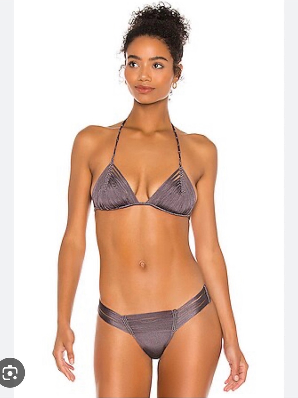 Indah Andrea echo macrame charcoal Bikini Set